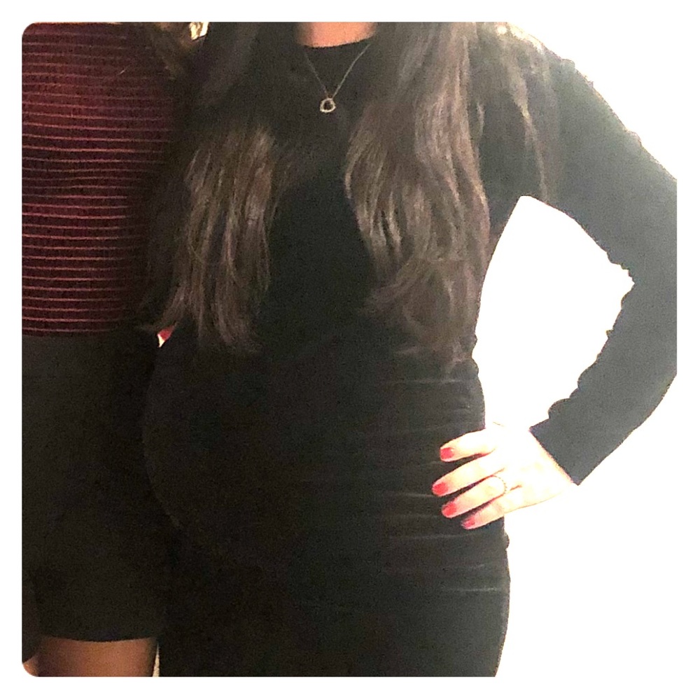 Black velvet asos maternity dress